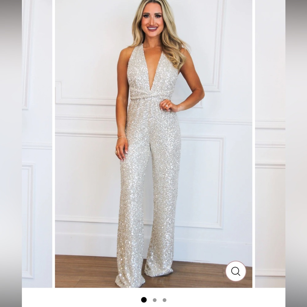 Sequin “champagne” jumpsuit xl